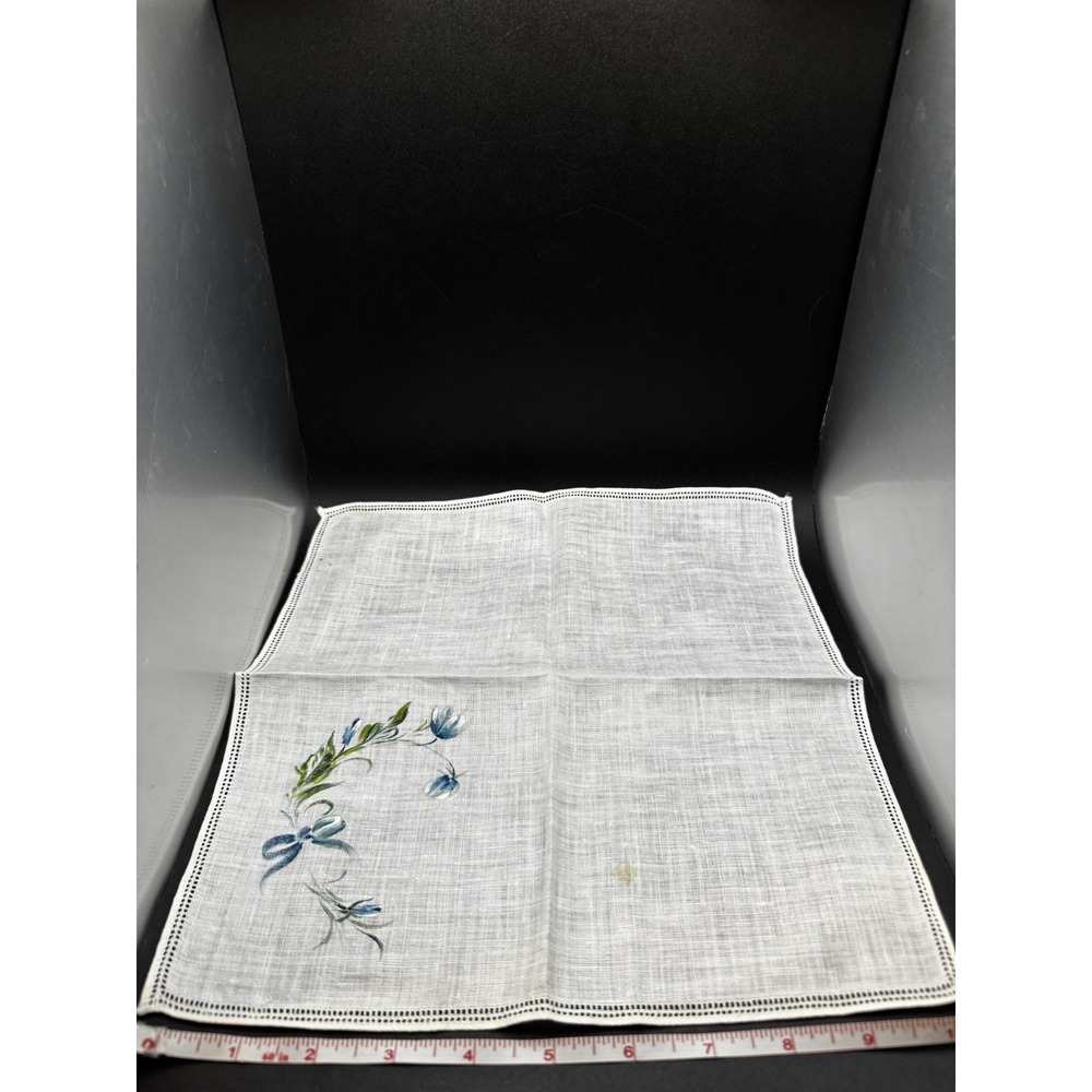 Vintage Flower‎ And Bow Emboidered Hankerchief